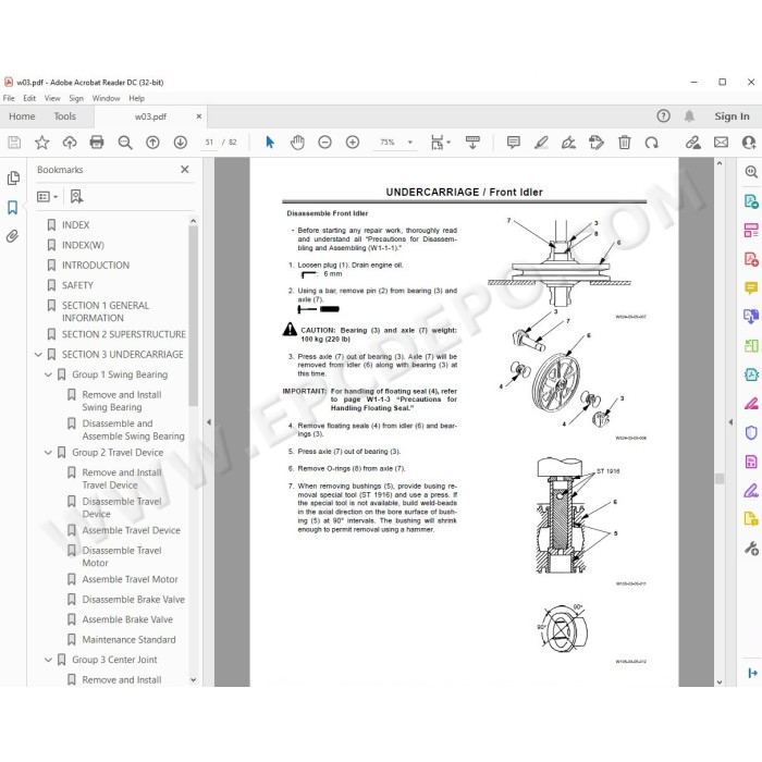 Hitachi Crawler Crane CX1100 CX1100-C workshop service manual