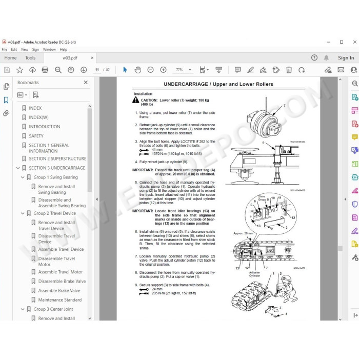 Hitachi Crawler Crane CX2000 workshop service manual