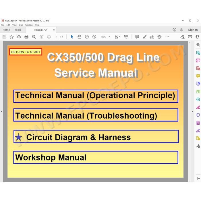 Hitachi Crawler Crane CX350 CX500 Drag Line workshop service manual