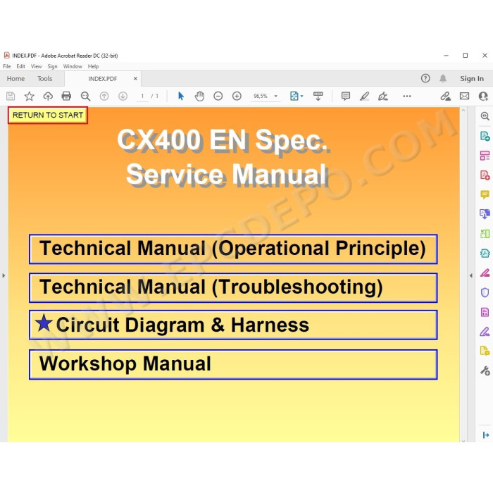 Hitachi Crawler Crane CX400 workshop service manual