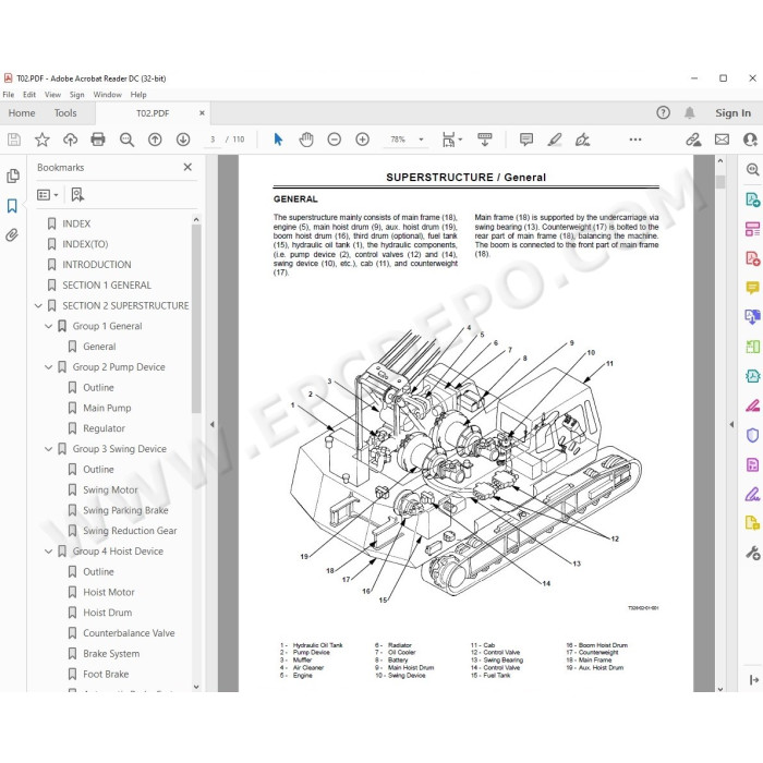 Hitachi Crawler Crane CX650 workshop service manual