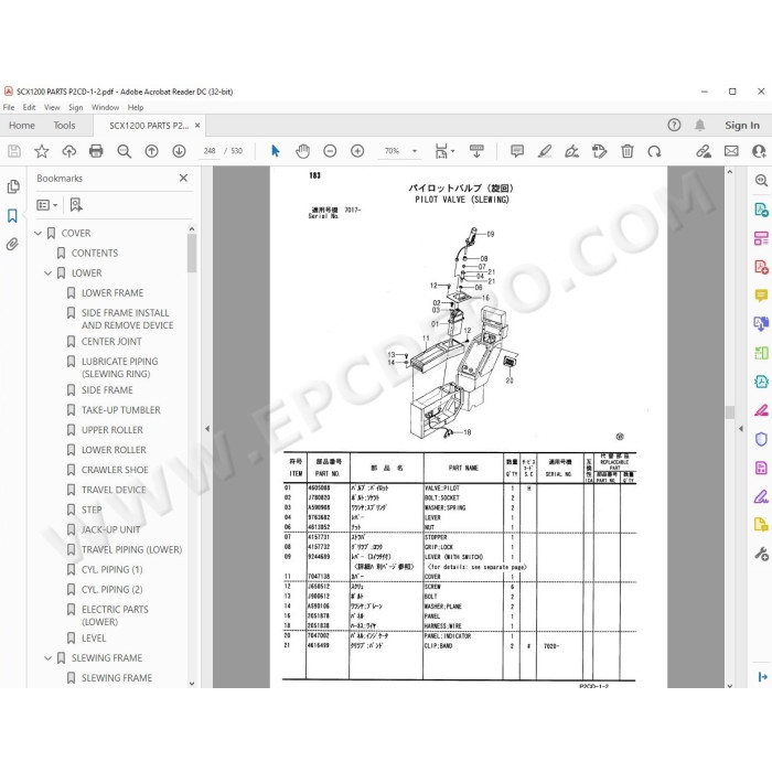 Hitachi Sumitomo Crawler Crane SCX1200-2 SCX1500-2 parts manual + workshop service manual