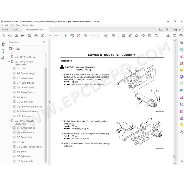 Hitachi Sumitomo Crawler Crane SCX800A-3 workshop service manual