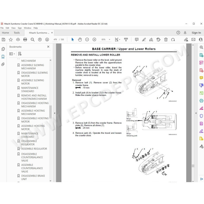 Hitachi Sumitomo Crawler Crane SCX900HD-2 workshop service manual