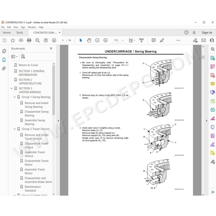 Hitachi Excavator EX120-5 parts manual + workshop service manual