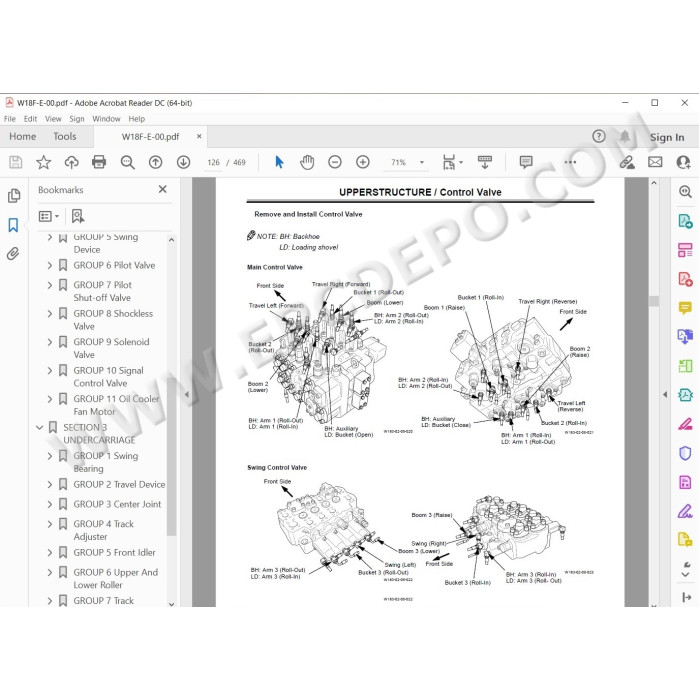 Hitachi Excavator EX1200-5D parts manual + workshop service manual