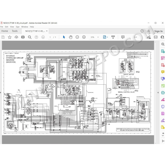 Hitachi Excavator EX1200-5D parts manual + workshop service manual