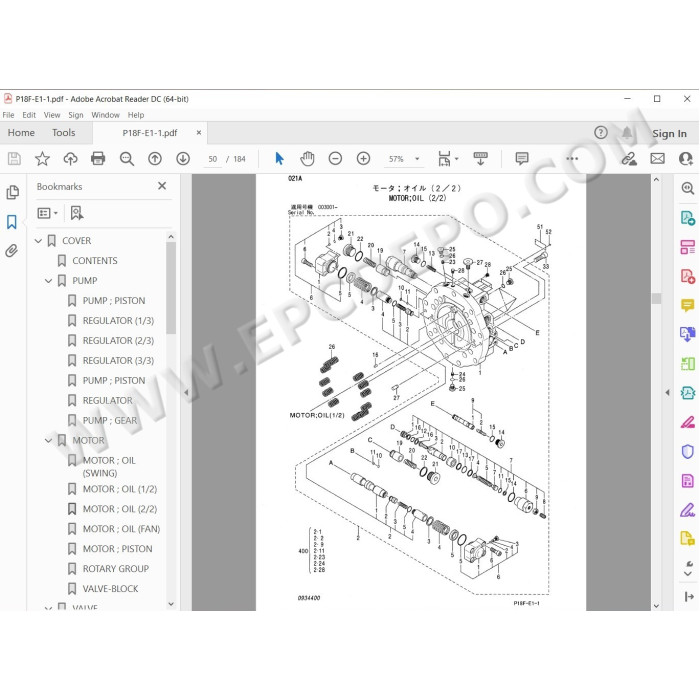 Hitachi Excavator EX1200-5D parts manual + workshop service manual