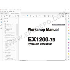Hitachi Excavator EX1200-7B parts manual + workshop service manual