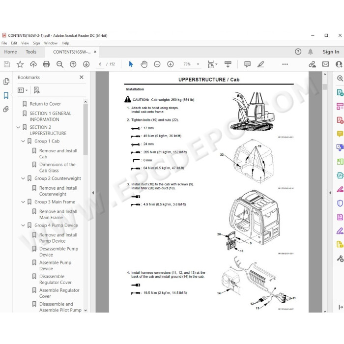 Hitachi Excavator EX150LC-5 EX160LC-5 workshop service manual