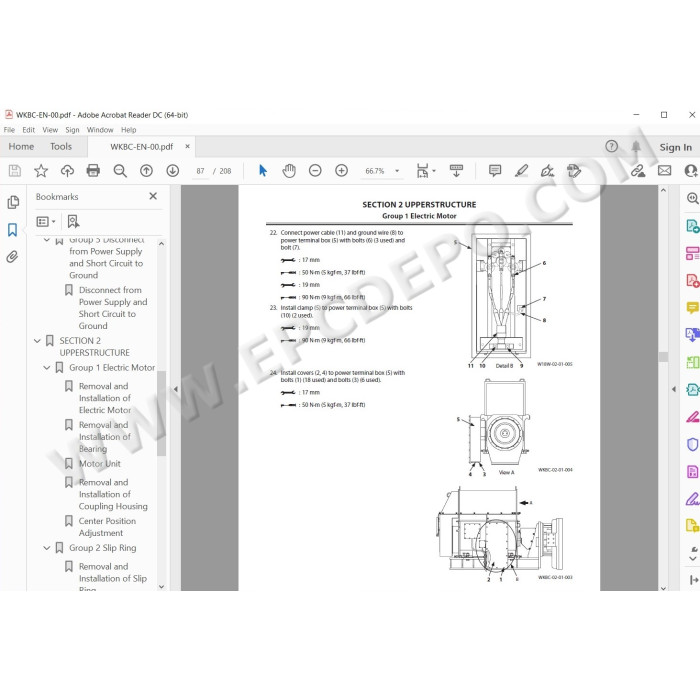 Hitachi Excavator EX1900E-6 workshop service manual