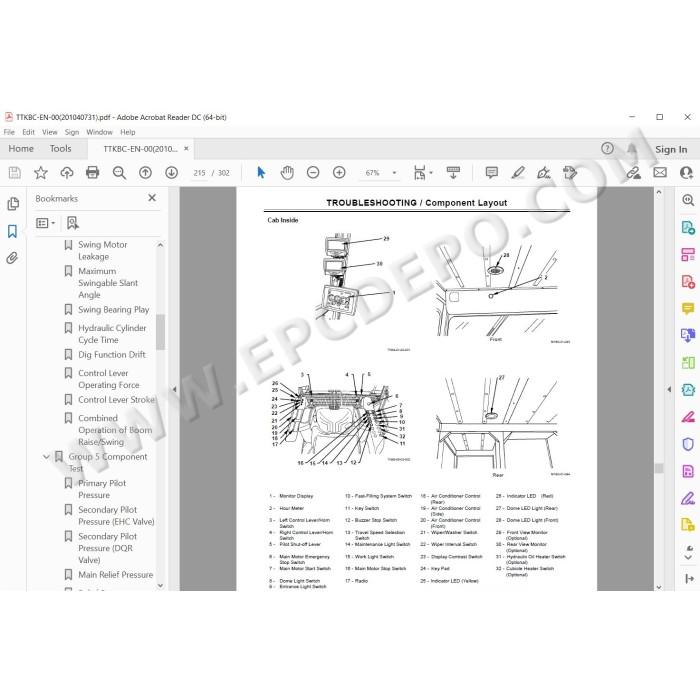 Hitachi Excavator EX1900E-6 workshop service manual