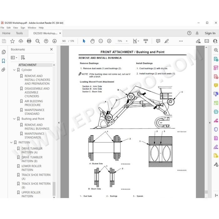 Hitachi Excavator EX2500 workshop service manual