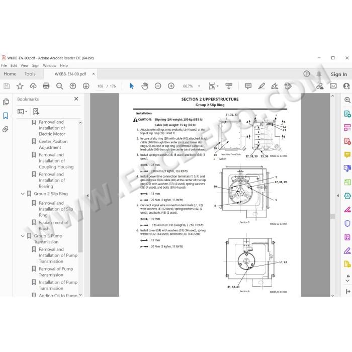 Hitachi Excavator EX2600E-6 workshop service manual