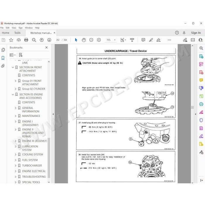 Hitachi Excavator EX300-3C parts manual + workshop service manual
