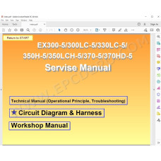 Hitachi Excavator EX300-5 EX300LC-5 EX330LC-5 EX350H-5 EX350LCH-5 EX370-5 EX370HD-5 workshop service manual