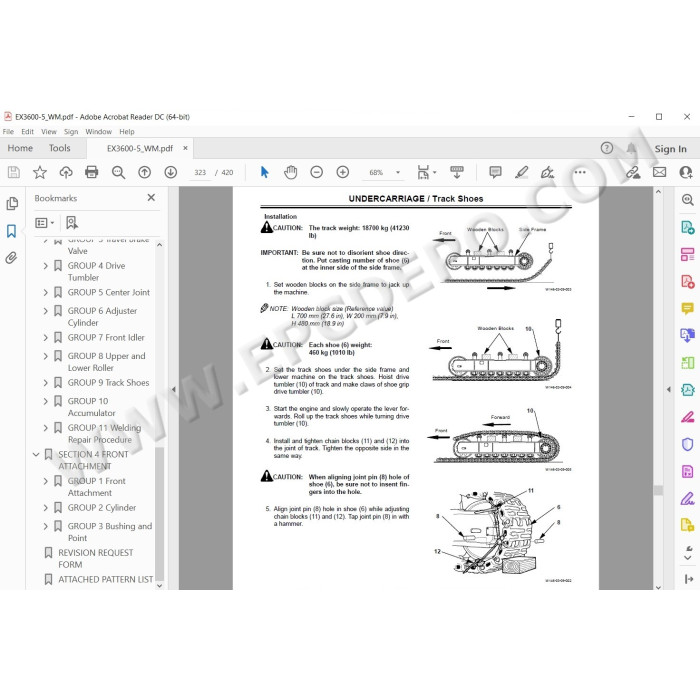 Hitachi Excavator EX3600-5 workshop service manual