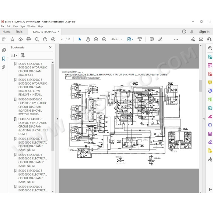 Hitachi Excavator EX400-5 workshop service manual