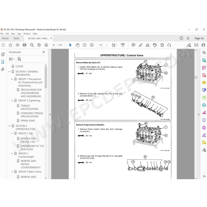 Hitachi Excavator EX550 EX550-3 workshop service manual