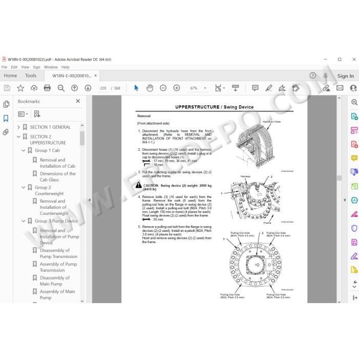 Hitachi Excavator EX5500-6 workshop service manual