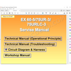 Hitachi Excavator EX60-5 EX75UR-3 EX75URLC-3 workshop service manual