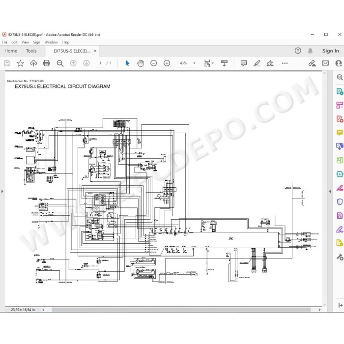 Hitachi Excavator EX75UR-5 EX75US-5 workshop service manual