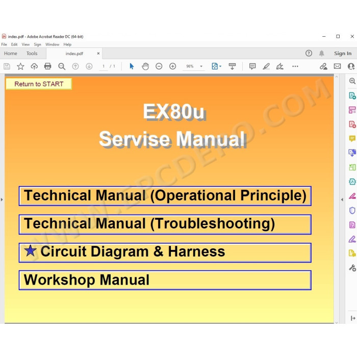 Hitachi Excavator EX80u workshop service manual