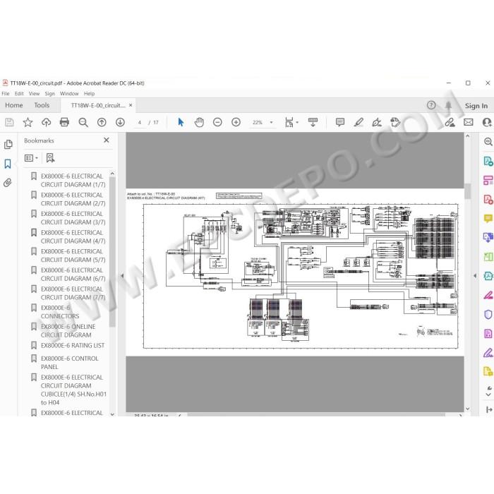 Hitachi Excavator EX8000E-6 workshop service manual