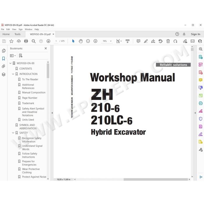 Hitachi Hybrid Excavator ZH210-6 ZH210LC-6 workshop service manual