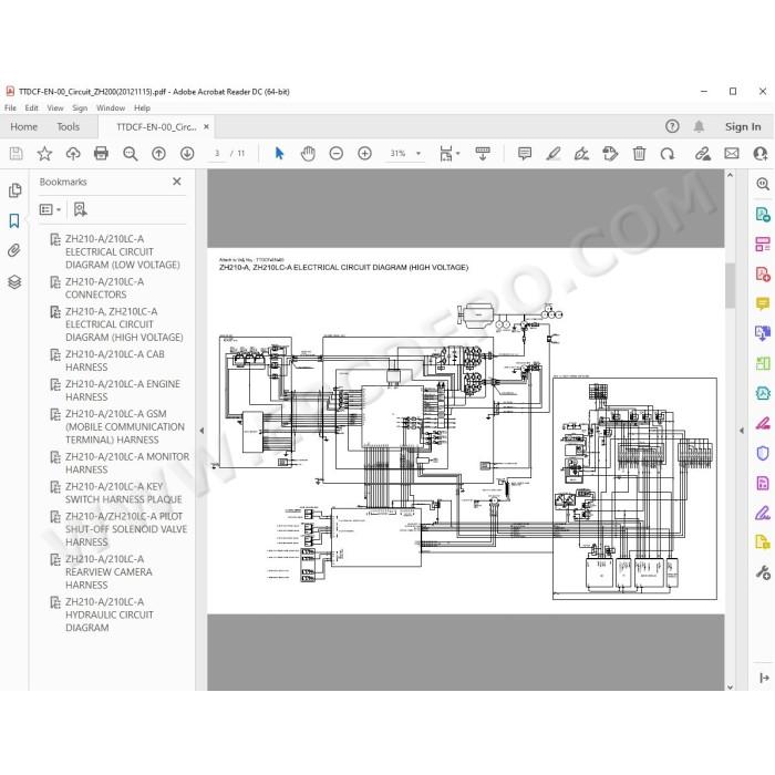 Hitachi Hybrid Excavator ZH210-A ZH210LC-A workshop service manual