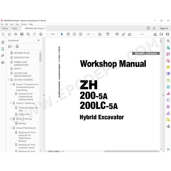 Hitachi Hybrid Excavator ZH200-5A ZH200LC-5A workshop service manual