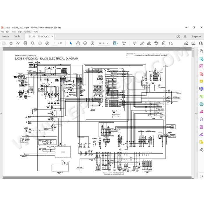 Hitachi Excavator Zaxis ZX110 ZX110M ZX120 ZX130 ZX130LCN ZX125US ZX135US ZX135UR parts + workshop service manual