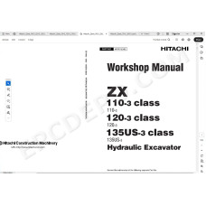 Hitachi Excavator Zaxis ZX110-3 ZX120-3 ZX135US-3 workshop service manual