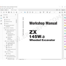 Hitachi Wheeled Excavator Zaxis ZX145W-3 workshop service manual
