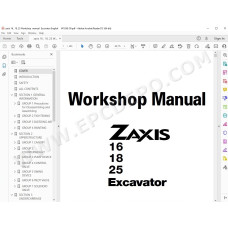 Hitachi Excavator Zaxis ZX16 ZX18 ZX25 parts manual + workshop service manual