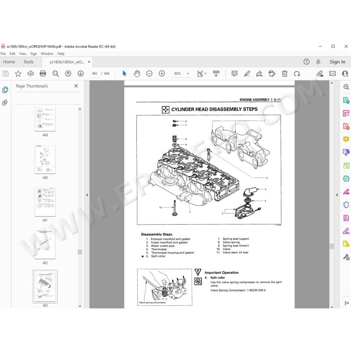 Hitachi Excavator Zaxis ZX160LC ZX180LC ZX180LCN parts + workshop service manual