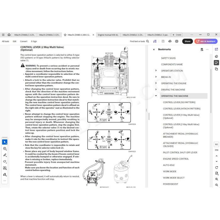 Hitachi Excavator Zaxis ZX160LC-3 ZX180LC-3 ZX180LCN-3 parts + workshop service manual