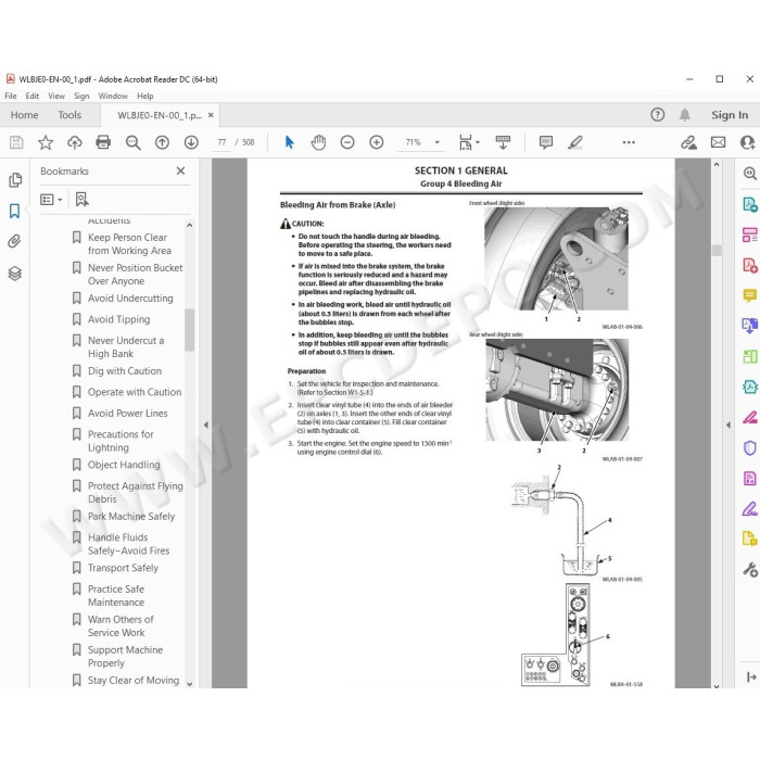 Hitachi Wheeled Excavator Zaxis ZX170W-5A workshop service manual