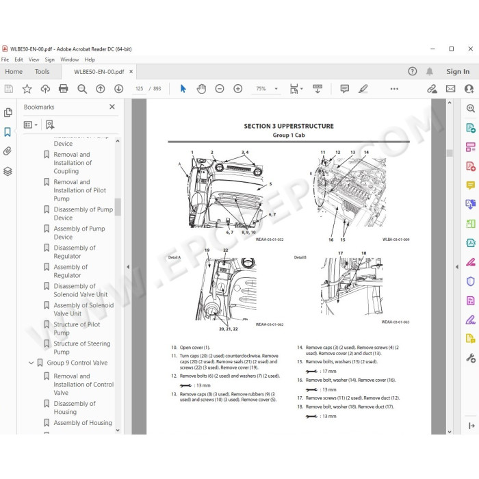 Hitachi Wheeled Excavator Zaxis ZX170W-6 workshop service manual