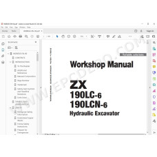 Hitachi Excavator Zaxis ZX190LC-6 ZX190LCN-6 workshop service manual