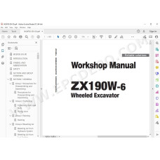 Hitachi Wheeled Excavator Zaxis ZX190W-6 workshop service manual