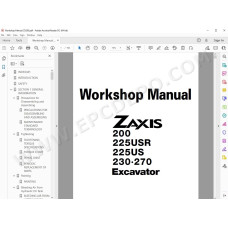 Hitachi Excavator Zaxis ZX200 ZX225USR ZX225US ZX230 ZX270 workshop service manual