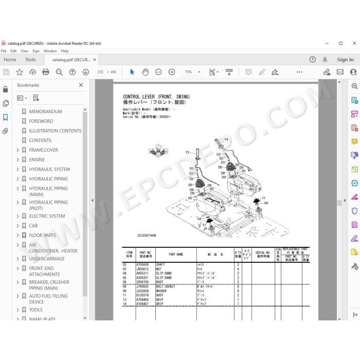 Hitachi Excavator Zaxis ZX200-5G ZX200LC-5G ZX210H-5G ZX210LCH-5G ZX210K-5G ZX210LCK-5G parts + workshop manual