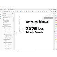 Hitachi Excavator Zaxis ZX20U-5A parts + workshop service manual
