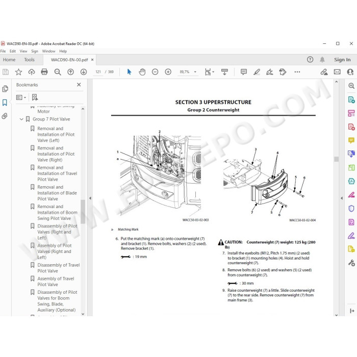 Hitachi Excavator Zaxis ZX20U-5A parts + workshop service manual
