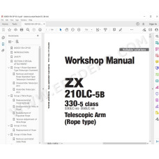 Hitachi Excavator Zaxis ZX210-5B ZX210LC-5B ZX210LCN-5B ZX240N-5B parts + workshop manual
