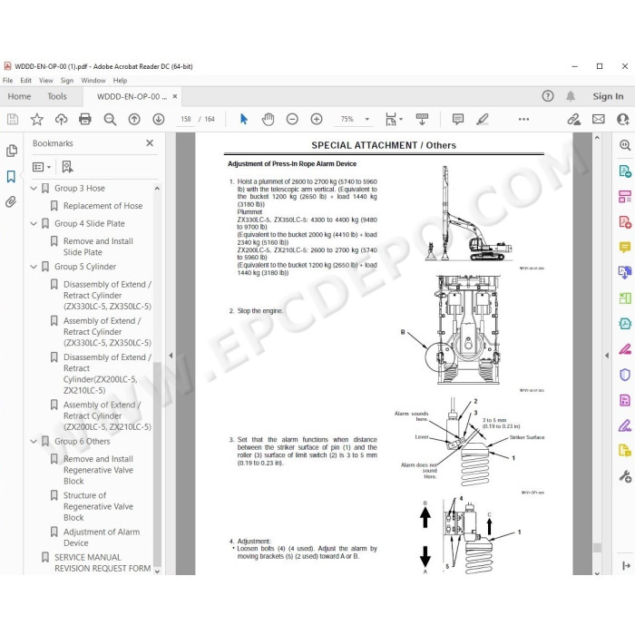 Hitachi Excavator Zaxis ZX210-5B ZX210LC-5B ZX210LCN-5B ZX240N-5B parts + workshop manual