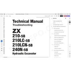 Hitachi Excavator Zaxis ZX210-5B ZX210LC-5B ZX210LCN-5B ZX240N-5B parts + workshop manual