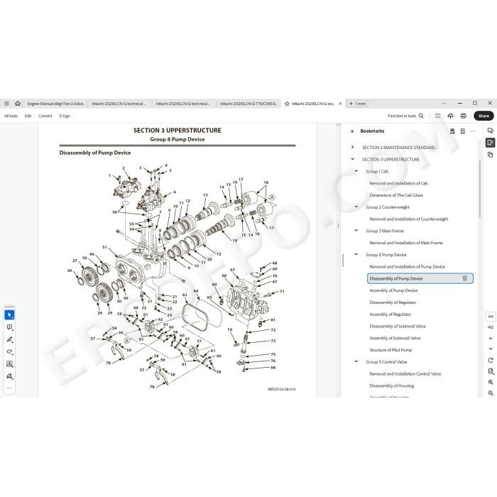 Hitachi Excavator Zaxis ZX210LCN-G workshop service manual