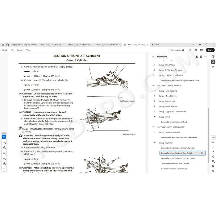 Hitachi Excavator Zaxis ZX210LCN-G workshop service manual